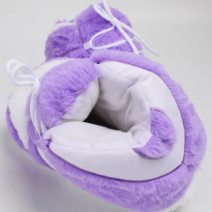 Purple EtherealBe bread foam sneakers slippers with plush texture for comfortable indoor wear
