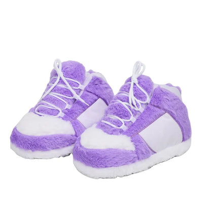 EtherealBe bread foam sneakers slippers in purple with soft plush material for cozy comfort