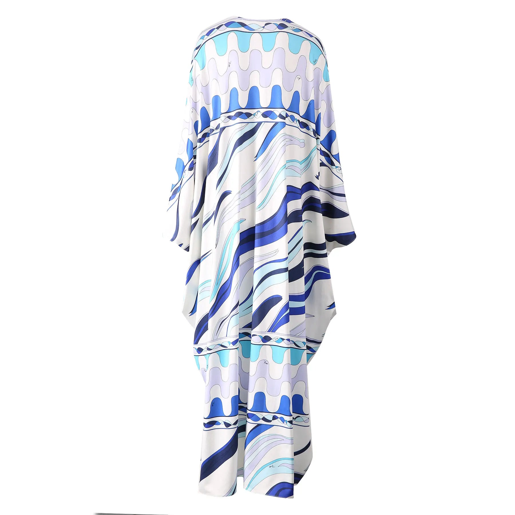 EtherealBe breathable round neck fashion vestido with colorful wave patterns for stylish summer wear