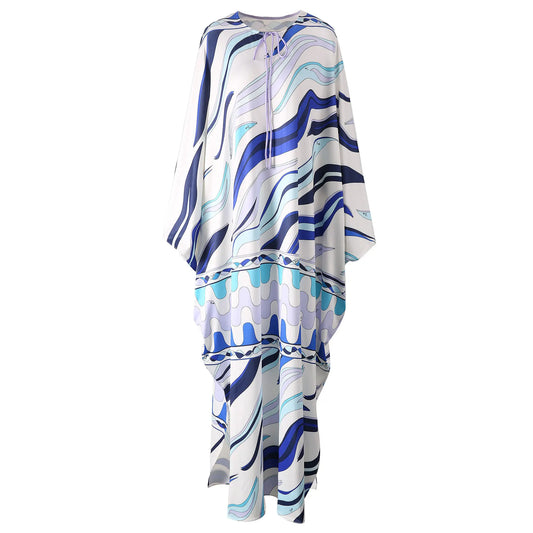 EtherealBe breathable round neck fashion vestido in a colorful wave pattern for stylish summer wear