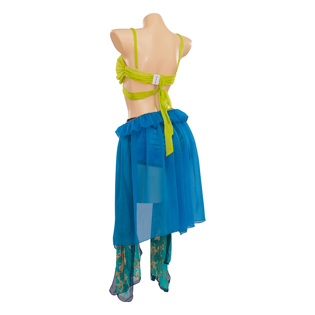 EtherealBe Britney Spears Halloween costume featuring a colorful layered design with a strapless top and flowing skirt