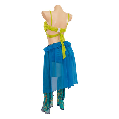 EtherealBe Britney Spears Halloween costume featuring a colorful layered design with a strapless top and flowing skirt