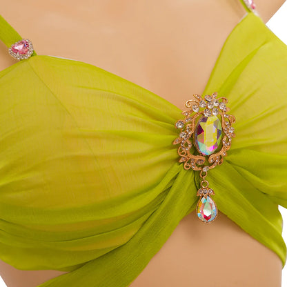 EtherealBe Britney Spears Halloween costume featuring a vibrant green top with jeweled embellishments