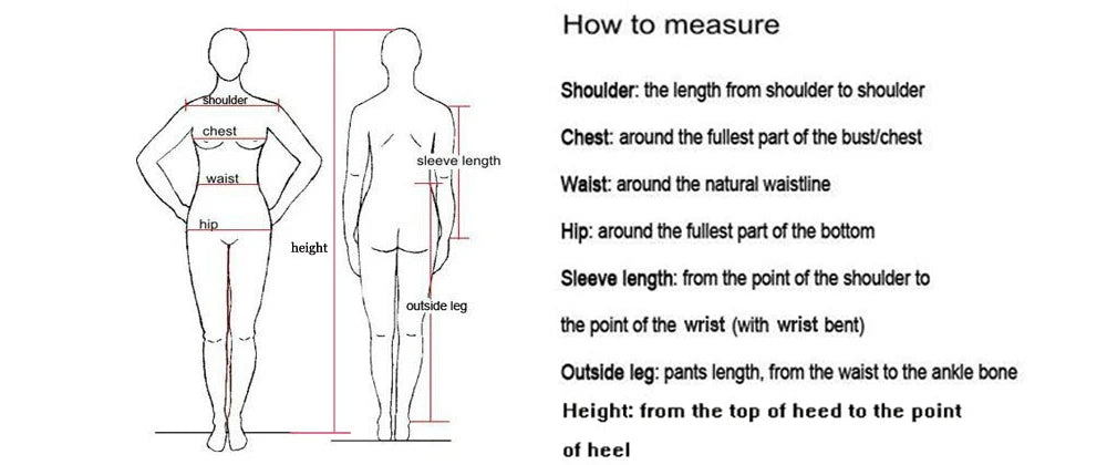 Measuring guide for clothing sizes including shoulder, chest, waist, and sleeve length for a Britney Spears Halloween costume