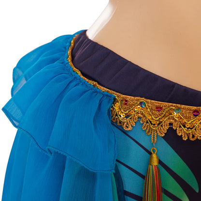 EtherealBe Britney Spears Halloween costume with colorful ruffled design and ornate neckline detailing