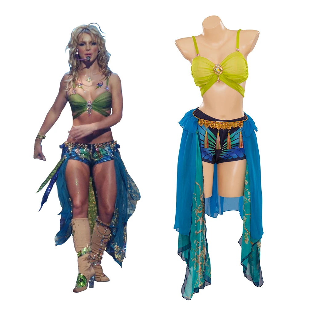EtherealBe Britney Spears Halloween costume inspired by iconic performance outfit with vibrant colors