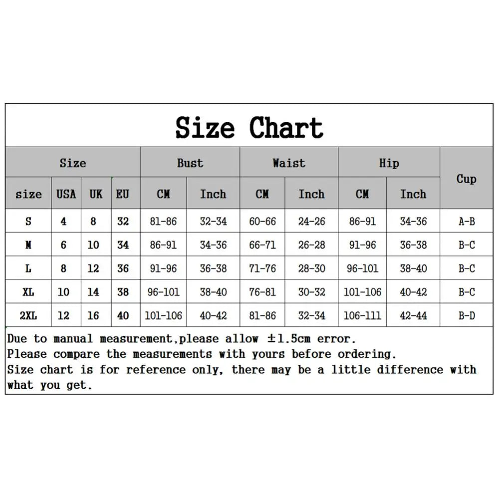 Size chart for bunny tuxedo Halloween cosplay costume with measurements for bust, waist, hip, and cup sizes