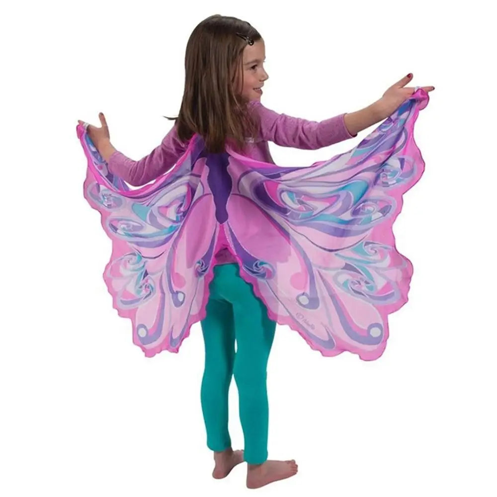 Colorful butterfly elf stage costume for kids with iridescent wings for imaginative play