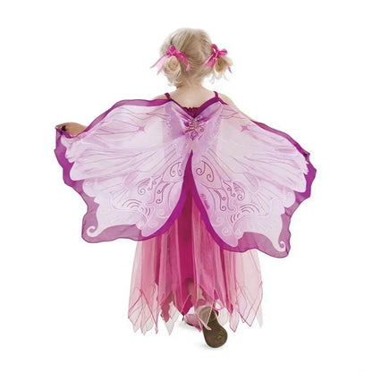 EtherealBe butterfly elf stage costume for kids with pink wings and dress for imaginative play