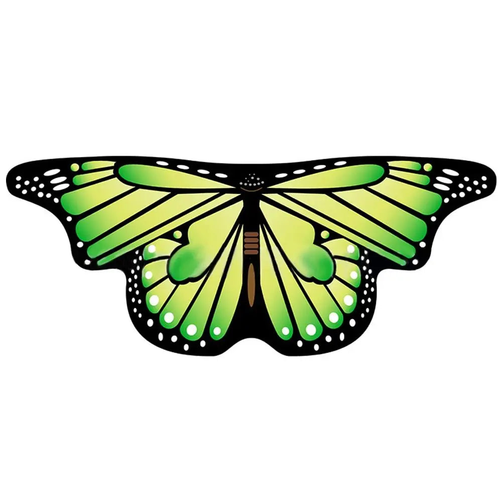 Colorful butterfly elf stage costume for kids featuring vibrant green wings design