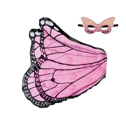 Butterfly elf stage costume for kids with vibrant wings and a matching mask for imaginative play
