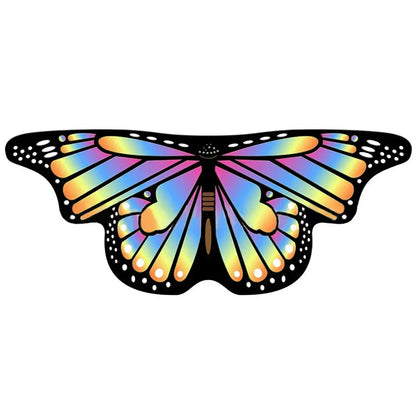 Vibrant butterfly elf stage costume for kids with colorful wings and intricate details