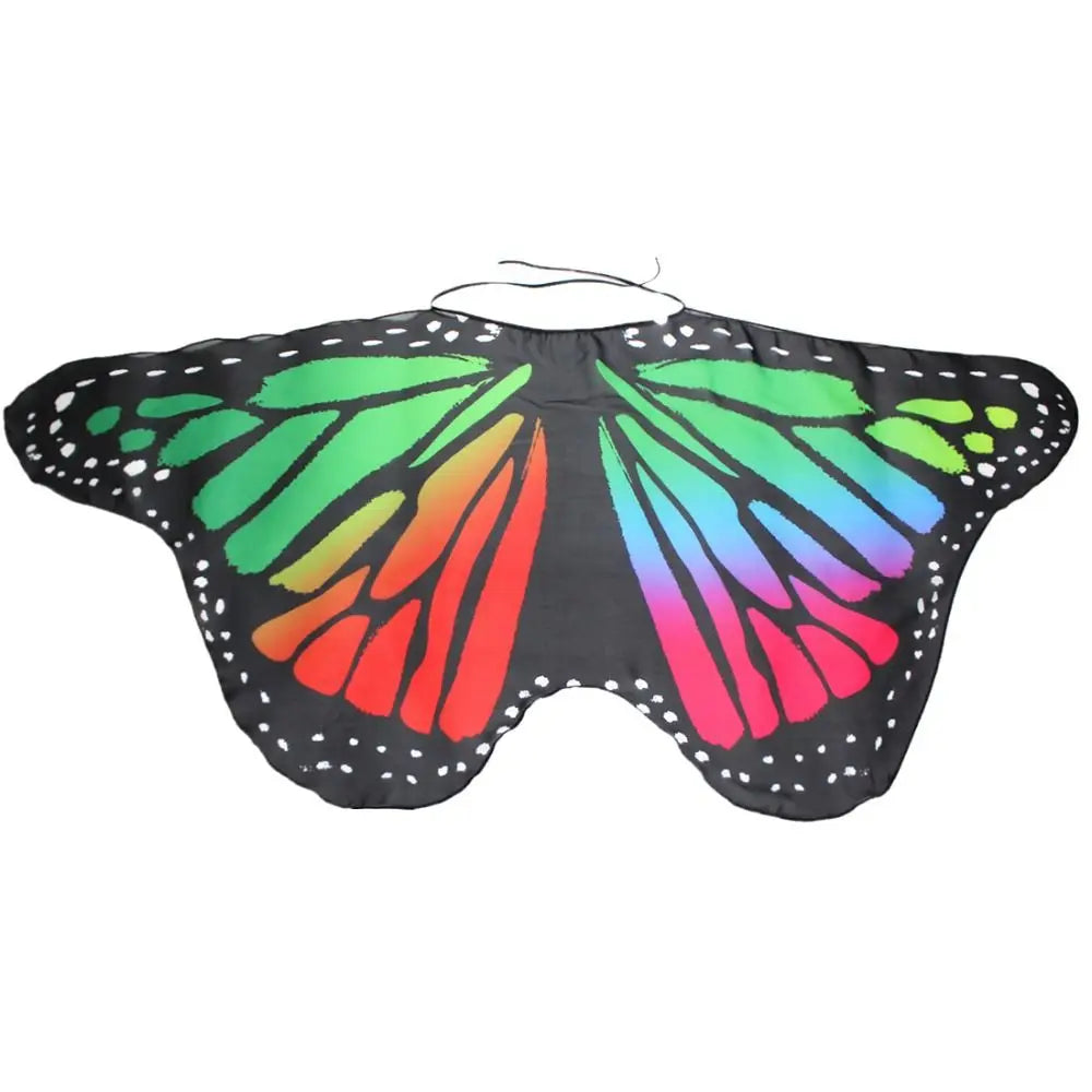 Colorful butterfly elf stage costume for kids with vibrant butterfly wings design