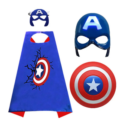 EtherealBe Captain America costume for kids including cape, mask, and shield for epic superhero play