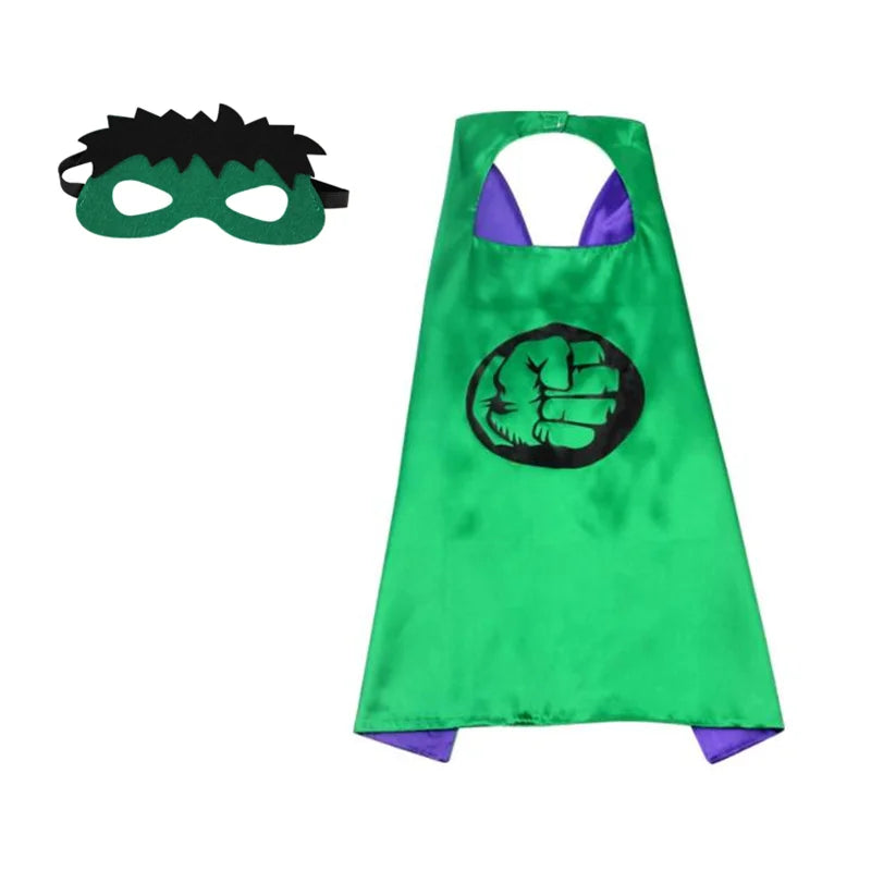 Green Hulk cape and mask set for kids, ideal for superhero play and Captain America costume for kids