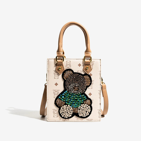 EtherealBe Casual Chic Buddy Bear Purse with a cute bear design and sparkling embellishments