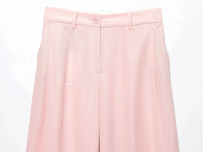 EtherealBe Casual Chic Office Lady Pantsuit in Soft Pink with Tailored Design and Elegant Finish