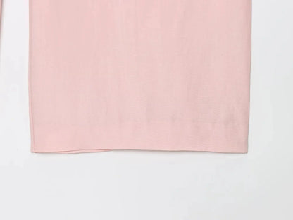 EtherealBe casual chic office lady pantsuit in soft pink fabric for stylish work attire