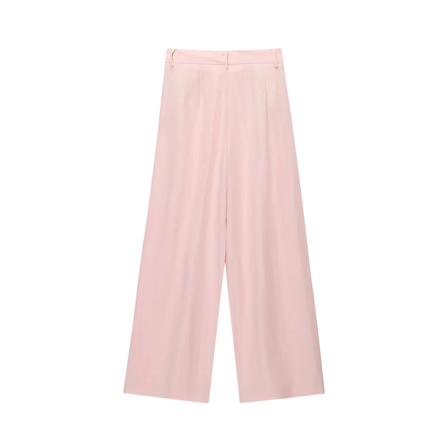 EtherealBe Casual Chic Office Lady Pantsuit in Soft Pink with Wide-Leg Design for Professional Style