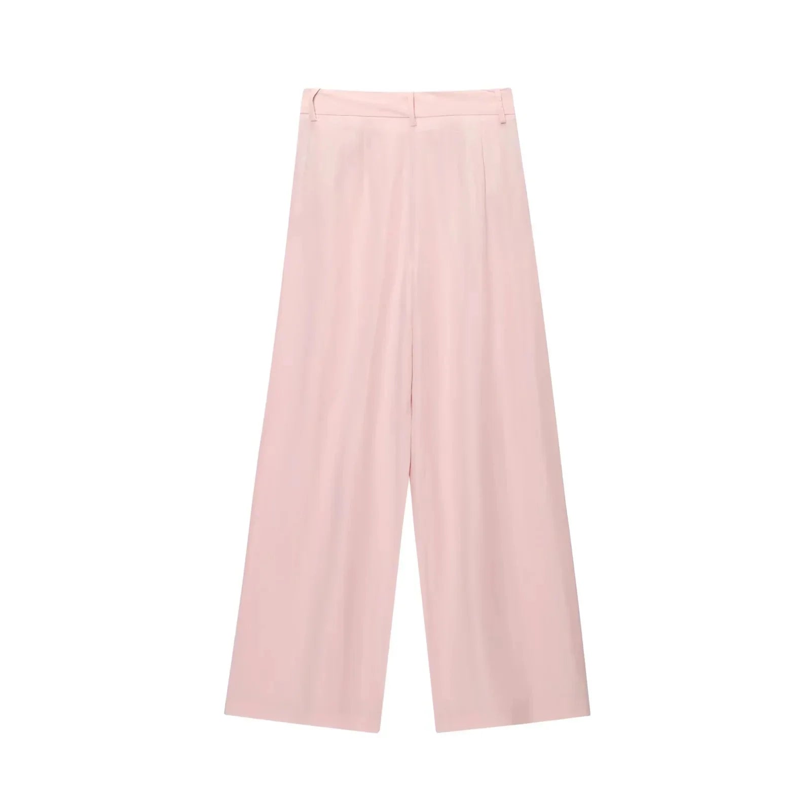 EtherealBe Casual Chic Office Lady Pantsuit in Soft Pink with Wide-Leg Design for Professional Style