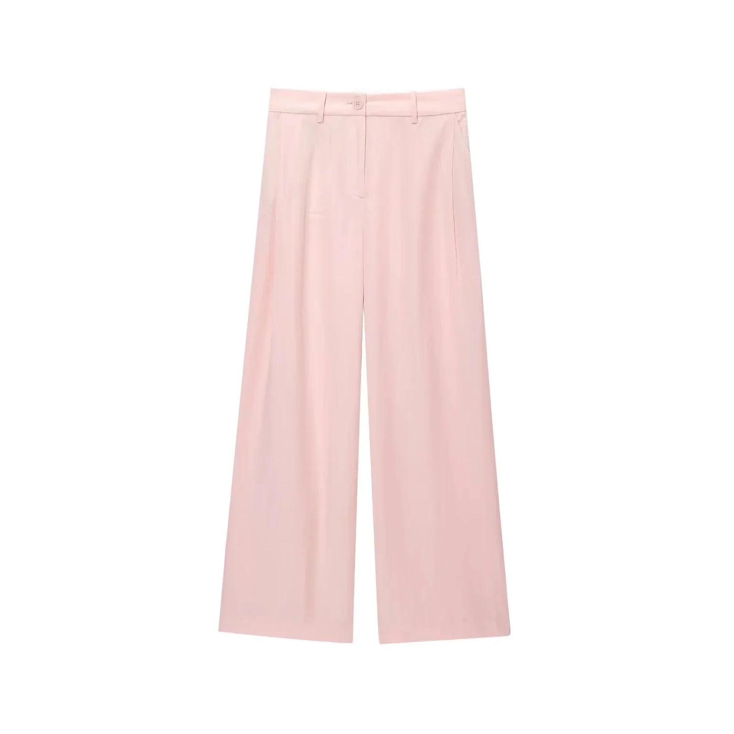 EtherealBe casual chic office lady pantsuit in soft pink with wide leg design for a modern professional look
