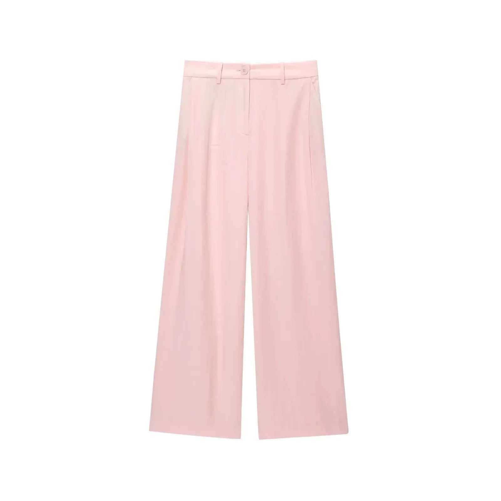 EtherealBe casual chic office lady pantsuit in soft pink with wide leg design for a modern professional look