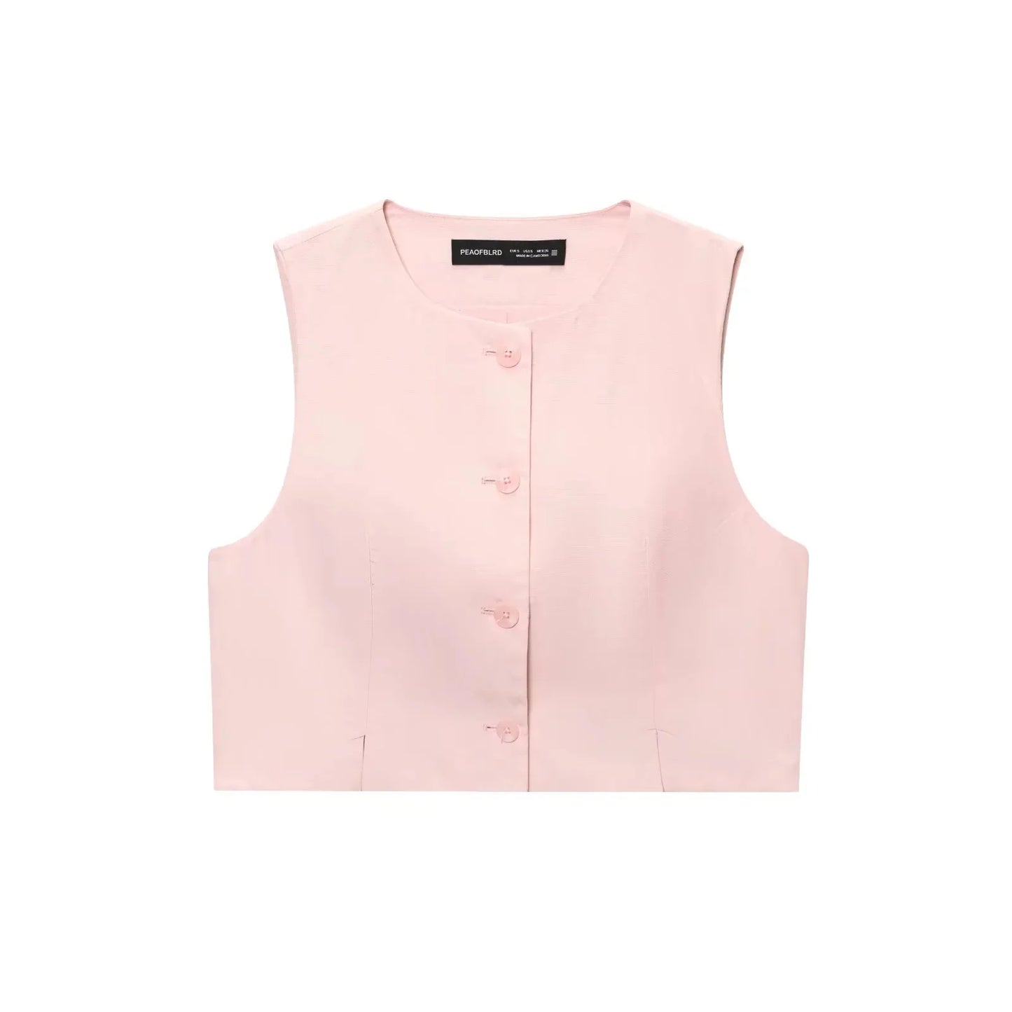EtherealBe sleeveless pink top for a casual chic office lady pantsuit ensemble