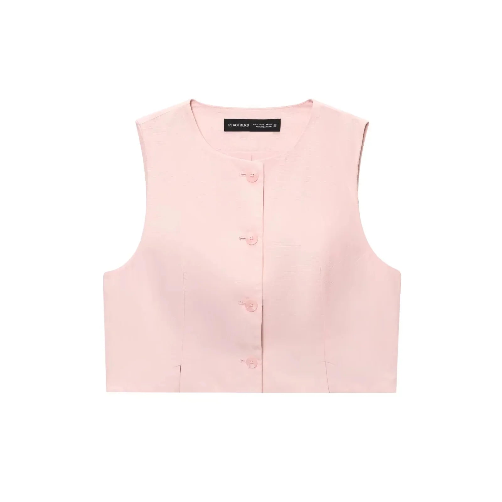 EtherealBe sleeveless pink top for a casual chic office lady pantsuit ensemble