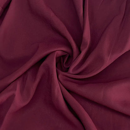 Burgundy fabric for chic long sleeve o-neck sheer top featuring a soft and flowing texture