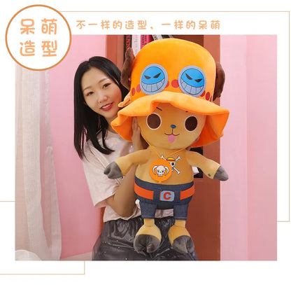 Chopper anime kids plush toy featuring bright colors and large hood, perfect for cuddling and playtime
