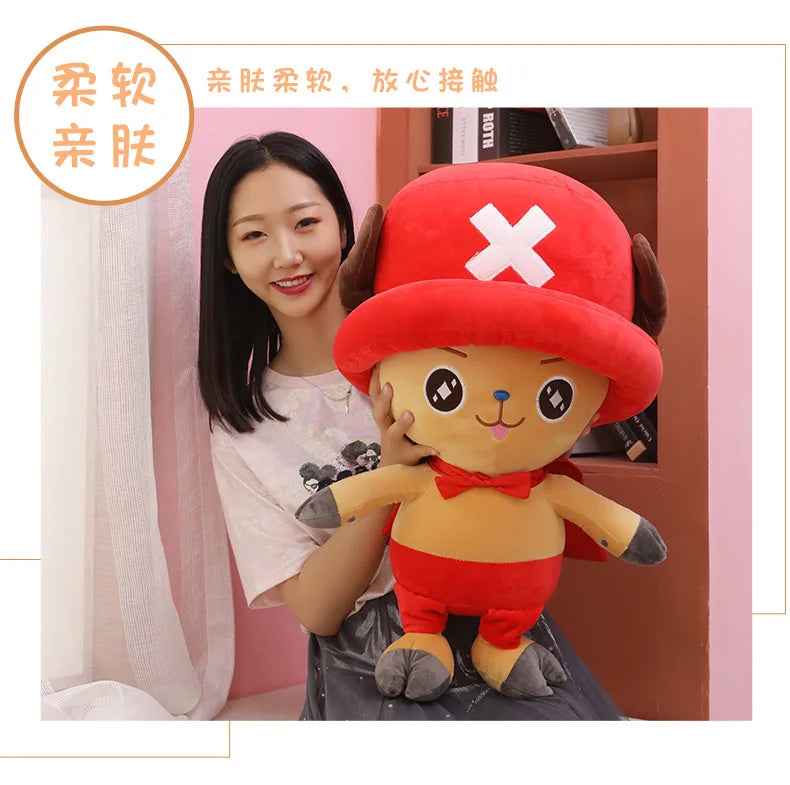 EtherealBe Chopper anime kids plush toy in red hat with cute design, perfect for snuggling and playtime