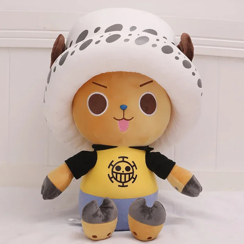 Chopper anime kids plush toy with a white hat and yellow shirt, perfect for young fans