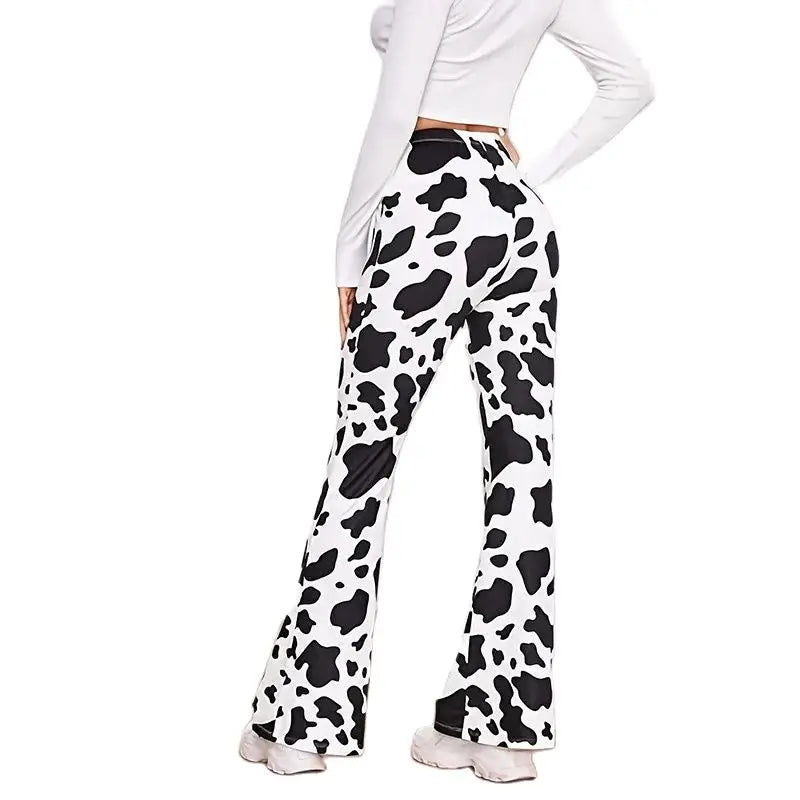 EtherealBe comfortable animal print lounge pants featuring a stylish cow print design