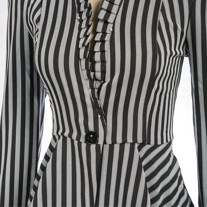 EtherealBe ruffled waist saloon cosplay costume with striped design and elegant button detail