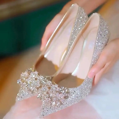 EtherealBe crystal high heel wedding shoes embellished with sparkling details for brides