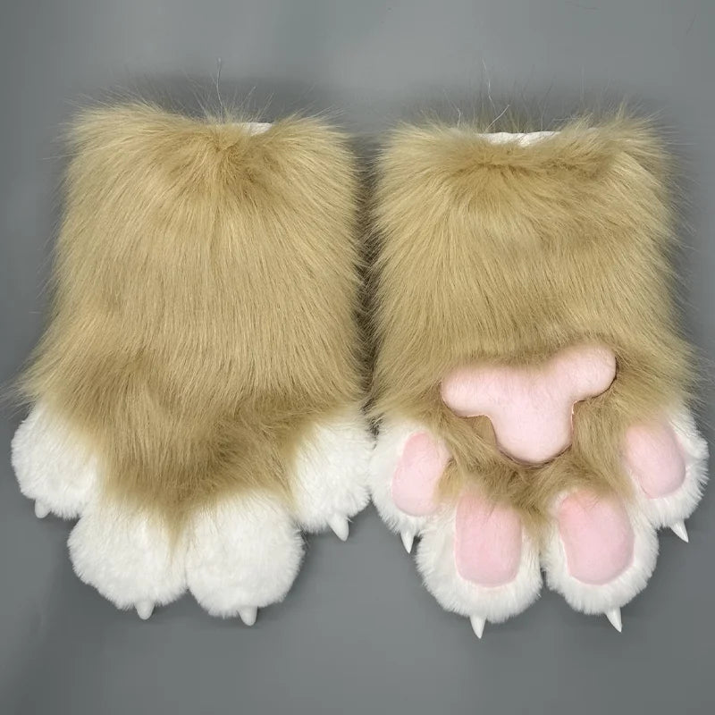 EtherealBe cute animal paw cosplay gloves with soft fur and detailed paw pads for fun costumes
