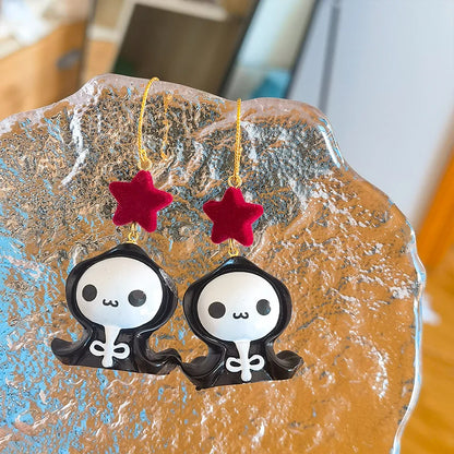 Halloween Cute Resin Ghost Earrings For Women Funny Cartoon Bat Ghost Pumpkin Pendant Earring Girl Friendship Jewelry Party Gift