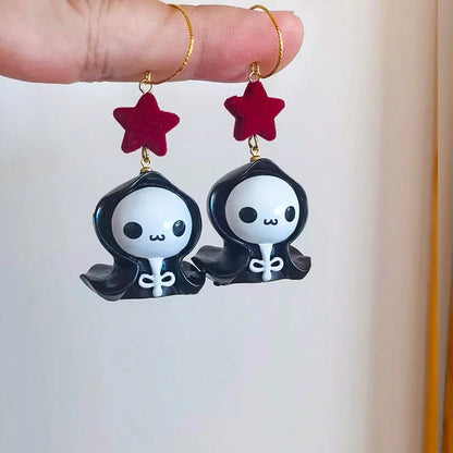 Halloween Cute Resin Ghost Earrings For Women Funny Cartoon Bat Ghost Pumpkin Pendant Earring Girl Friendship Jewelry Party Gift