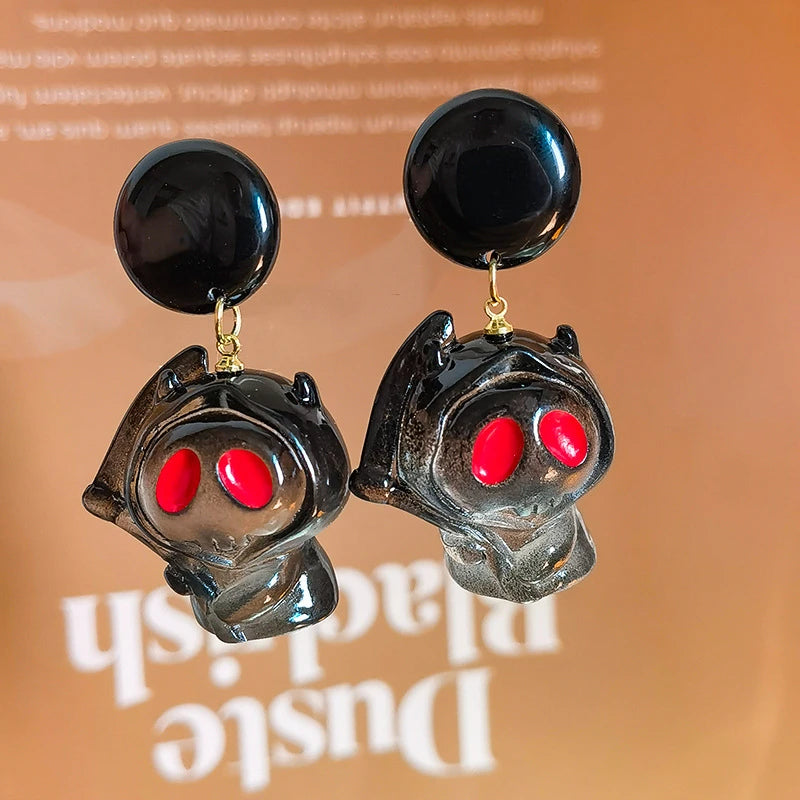 Halloween Cute Resin Ghost Earrings For Women Funny Cartoon Bat Ghost Pumpkin Pendant Earring Girl Friendship Jewelry Party Gift