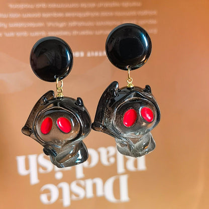 Halloween Cute Resin Ghost Earrings For Women Funny Cartoon Bat Ghost Pumpkin Pendant Earring Girl Friendship Jewelry Party Gift