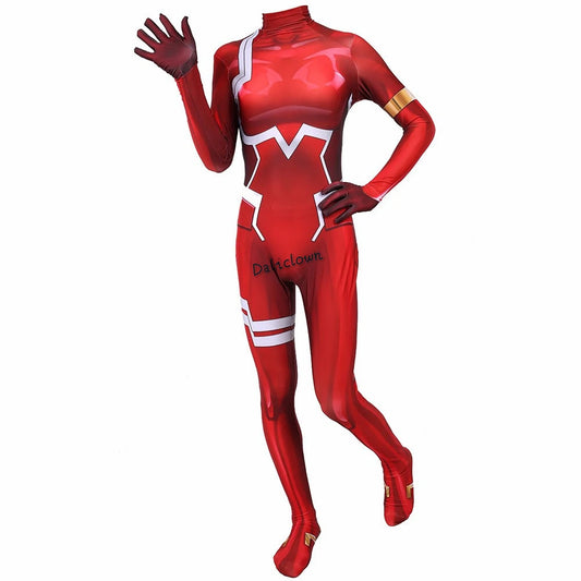 EtherealBe Darling in the Franxx cosplay costume in red with full body design and glove for anime fans