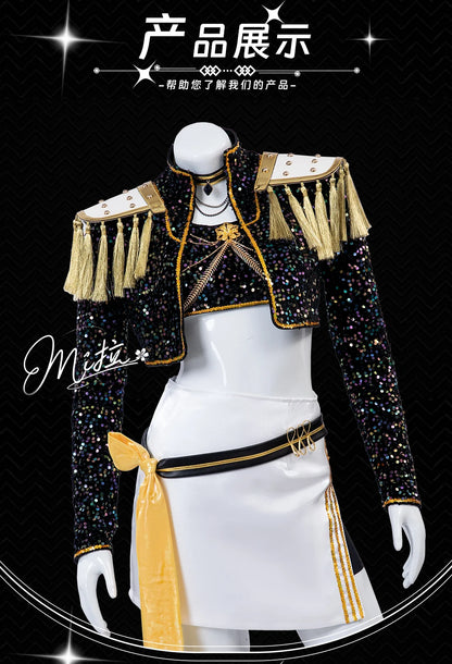 EtherealBe demon hunters cosplay costume set featuring glittering jacket and stylish accessories