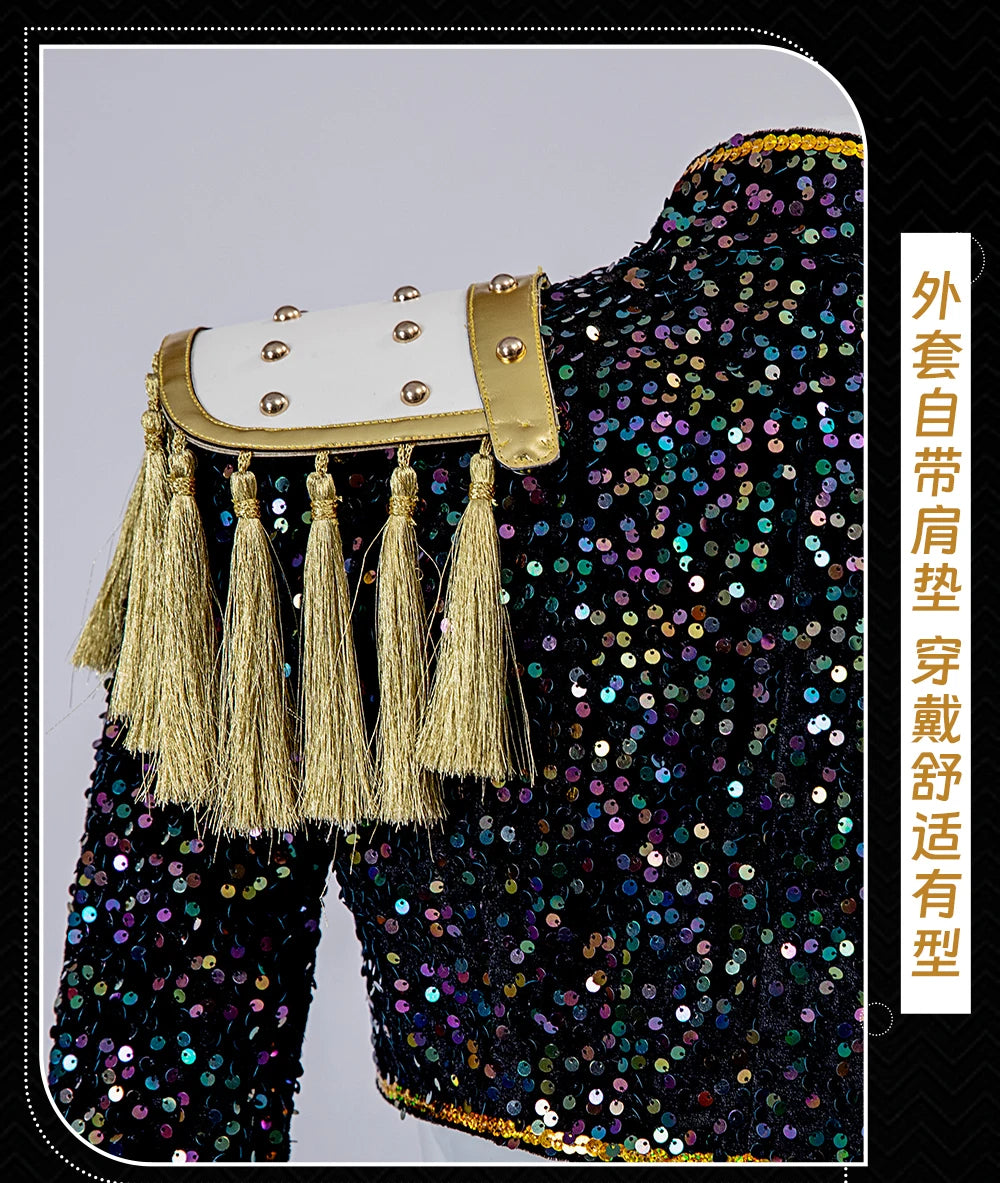 EtherealBe demon hunters cosplay costume set featuring a sequined top with decorative tassels