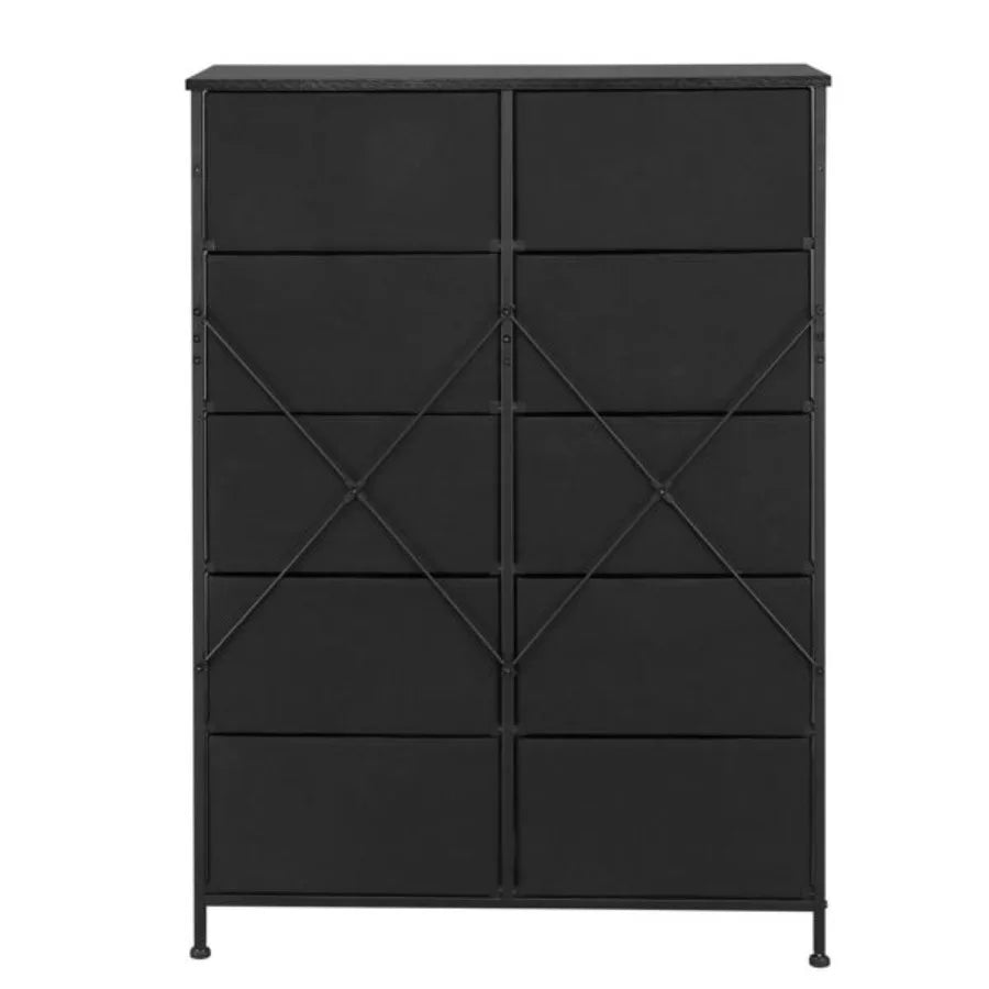 EtherealBe 10 drawer storage cabinet in black with a sleek design for organized living spaces