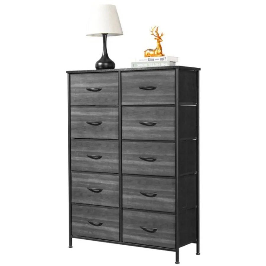 EtherealBe 10 drawer storage cabinet in modern design with sleek finish and decorative lamp on top