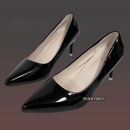 Black high heel shoes for Resident Evil Ada Wong cosplay costume with a sleek pointed toe design