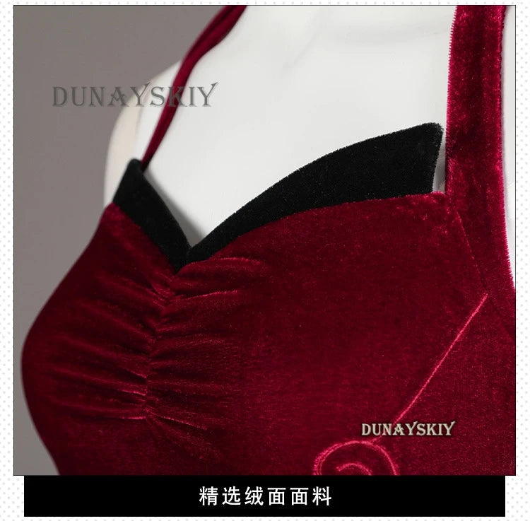 EtherealBe Resident Evil Ada Wong cosplay costume featuring plush red fabric and elegant design details