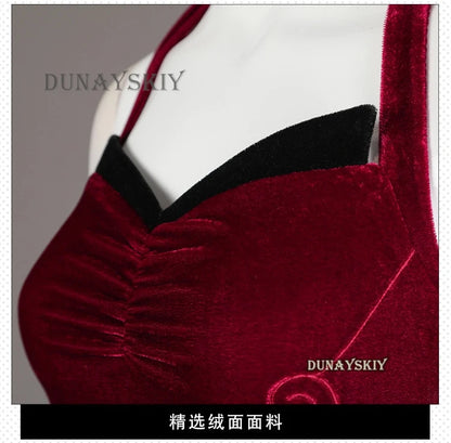 EtherealBe Resident Evil Ada Wong cosplay costume featuring plush red fabric and elegant design details