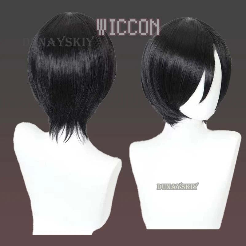 Short black wig for Resident Evil Ada Wong cosplay costume with a sleek design and natural look