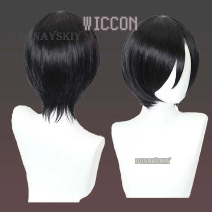 Short black wig for Resident Evil Ada Wong cosplay costume with a sleek design and natural look